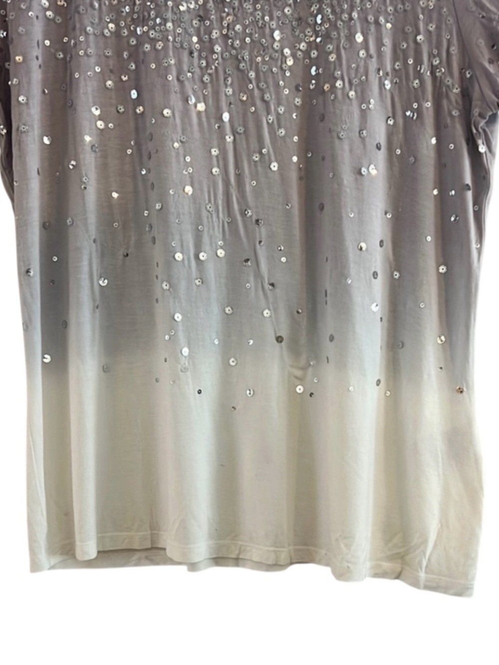 INC International Concepts Grey Ombre Sequin Shimmer Short Sleeve Top
Size XL - Picture 4 of 10